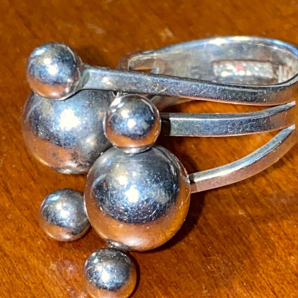 Gorgeous abstract art deco ring- STERLING SILVER 6.5 ring - Picture 3 of 8